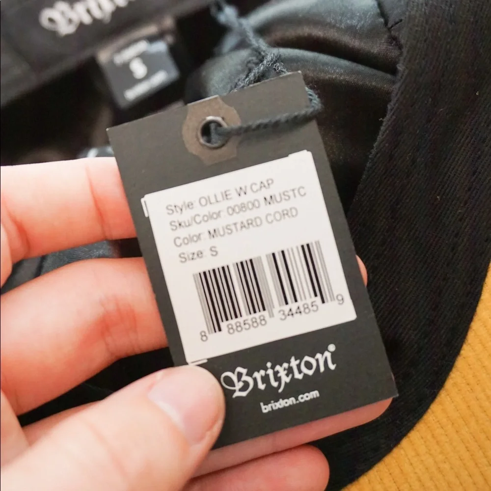 NWT BRIXTON Ollie cap mustard corduroy UNISEX sz S - Picture 5 of 5